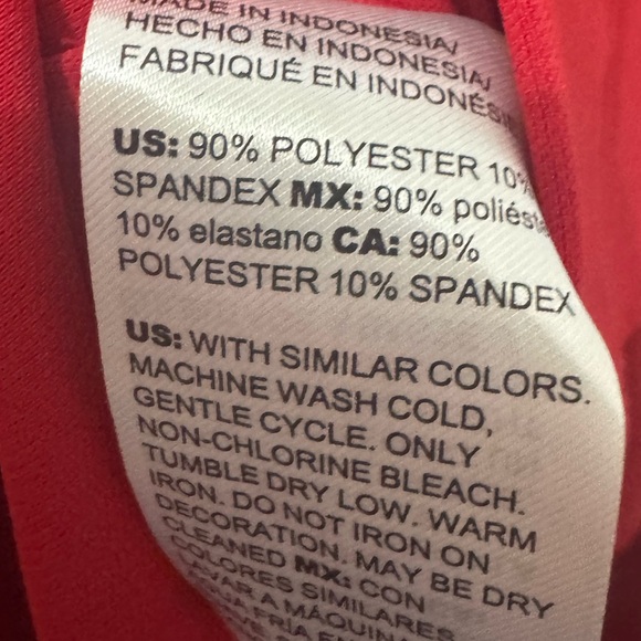 Chico's Red Chain Trim Collared Tunic Blouse Size XL - Picture 5 of 6